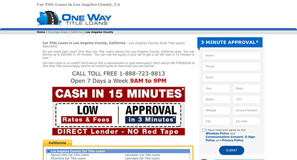 One Way Title Loans